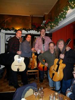 Lynn, Howard Alden, Ed Laub, Dale Unger, Walt Bibinger, at the Deer Head Inn